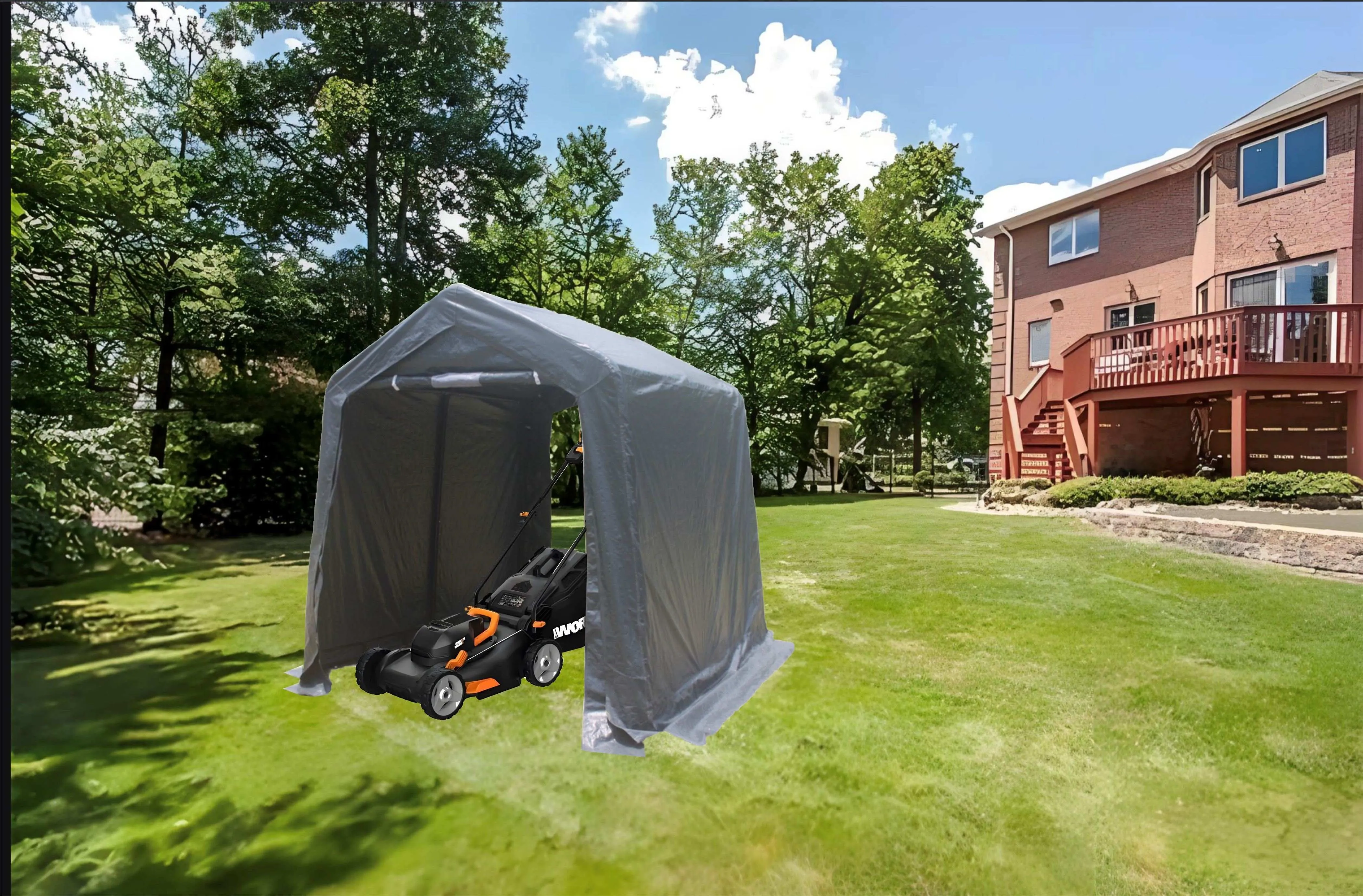 7x8 ft Outdoor Portable Gazebo Storage Shelter Shed with 2 Roll