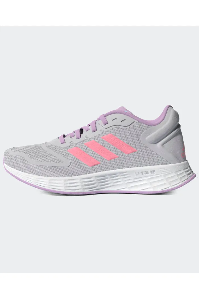 Adidas Girls Duramo 10 k Lace Up Sneaker in Grey/Pink/Purple
