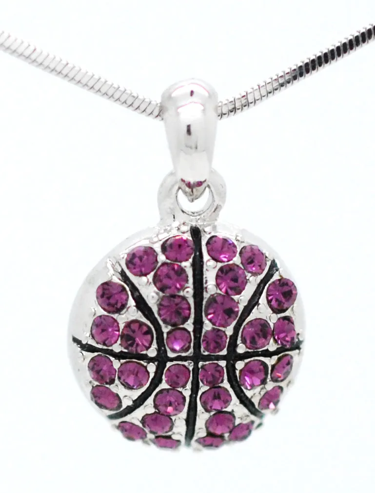 Basketball Crystal Necklace - Large