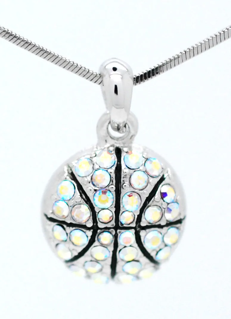 Basketball Crystal Necklace - Large