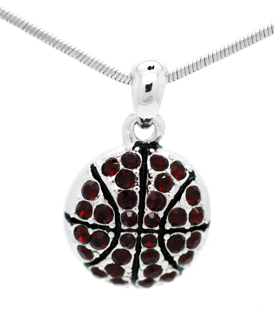 Basketball Crystal Necklace - Large