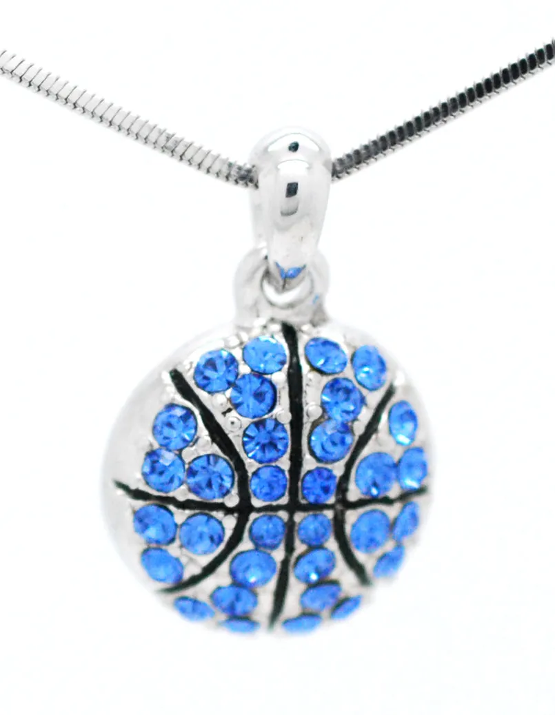 Basketball Crystal Necklace - Large