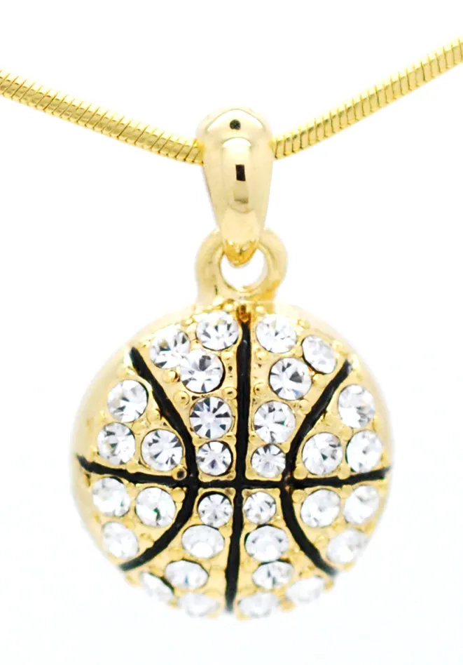 Basketball Crystal Necklace - Large