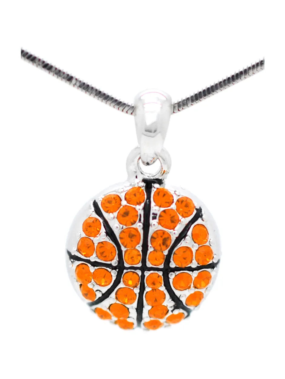Basketball Crystal Necklace - Large