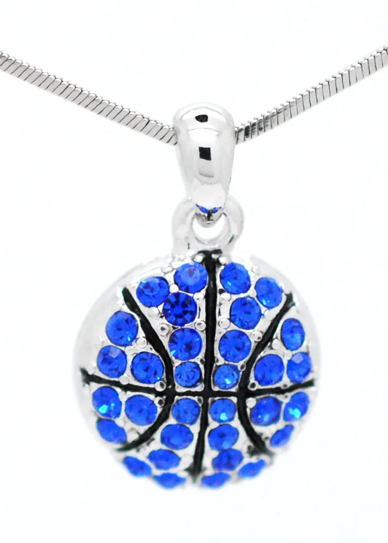 Basketball Crystal Necklace - Large