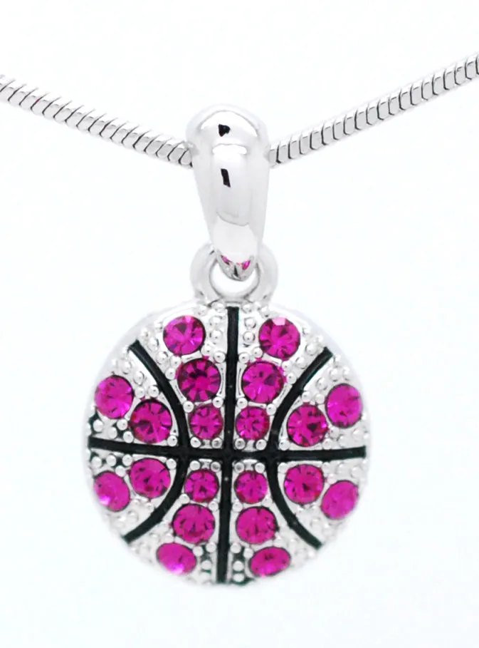 Basketball Crystal Necklace - Small