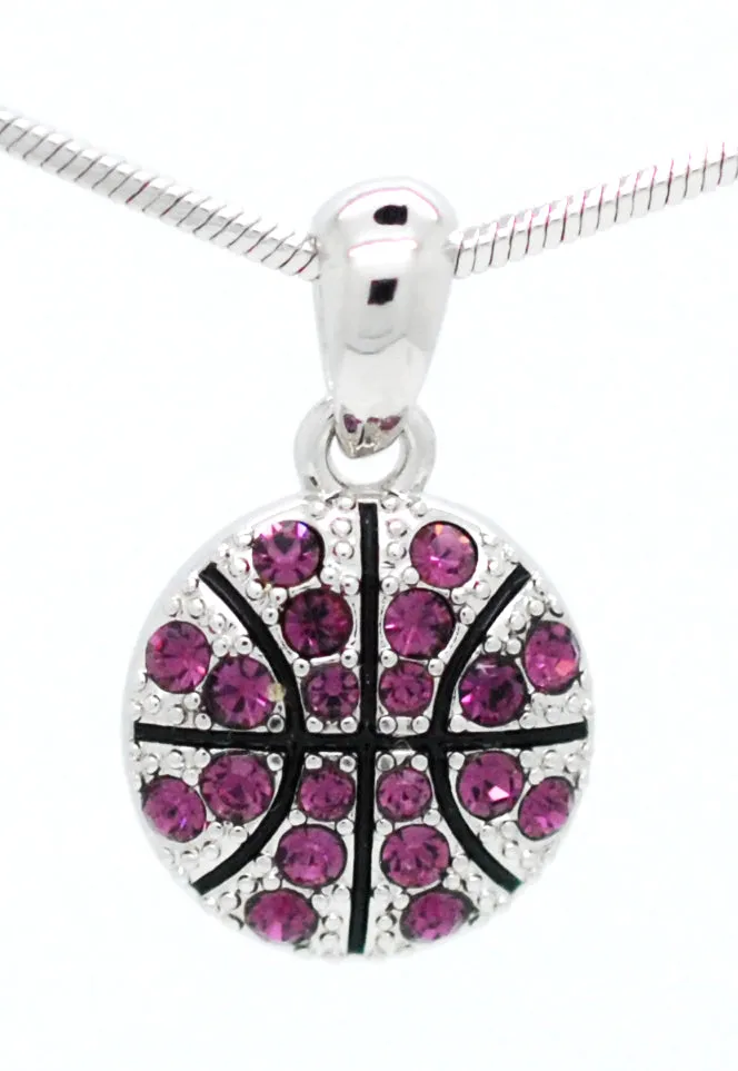 Basketball Crystal Necklace - Small