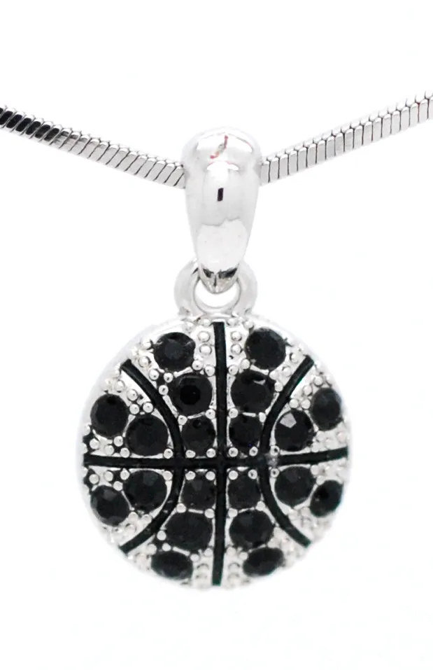Basketball Crystal Necklace - Small