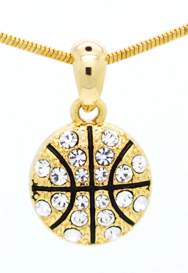 Basketball Crystal Necklace - Small