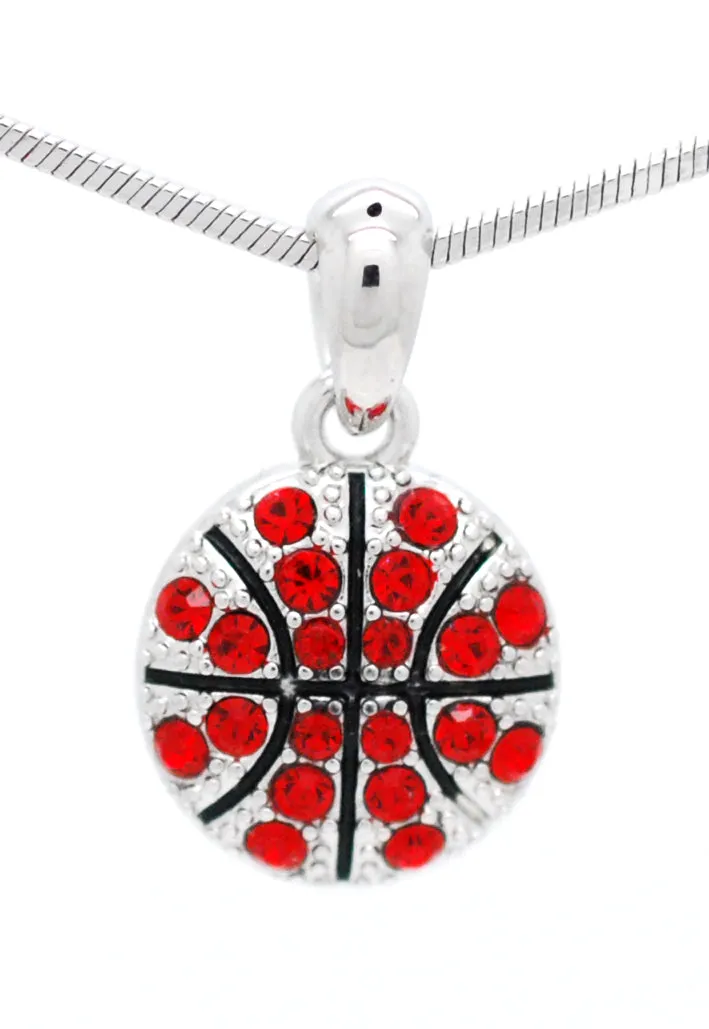 Basketball Crystal Necklace - Small