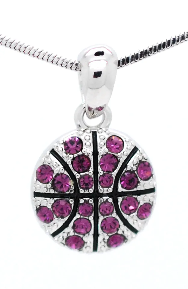 Basketball Crystal Necklace - Small
