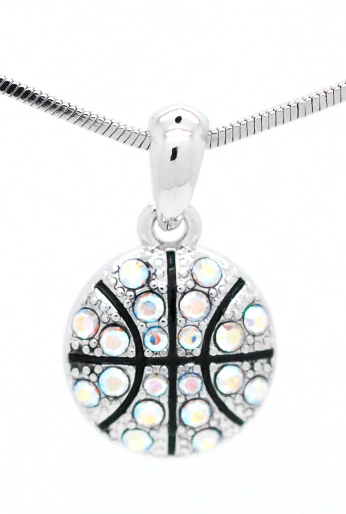Basketball Crystal Necklace - Small