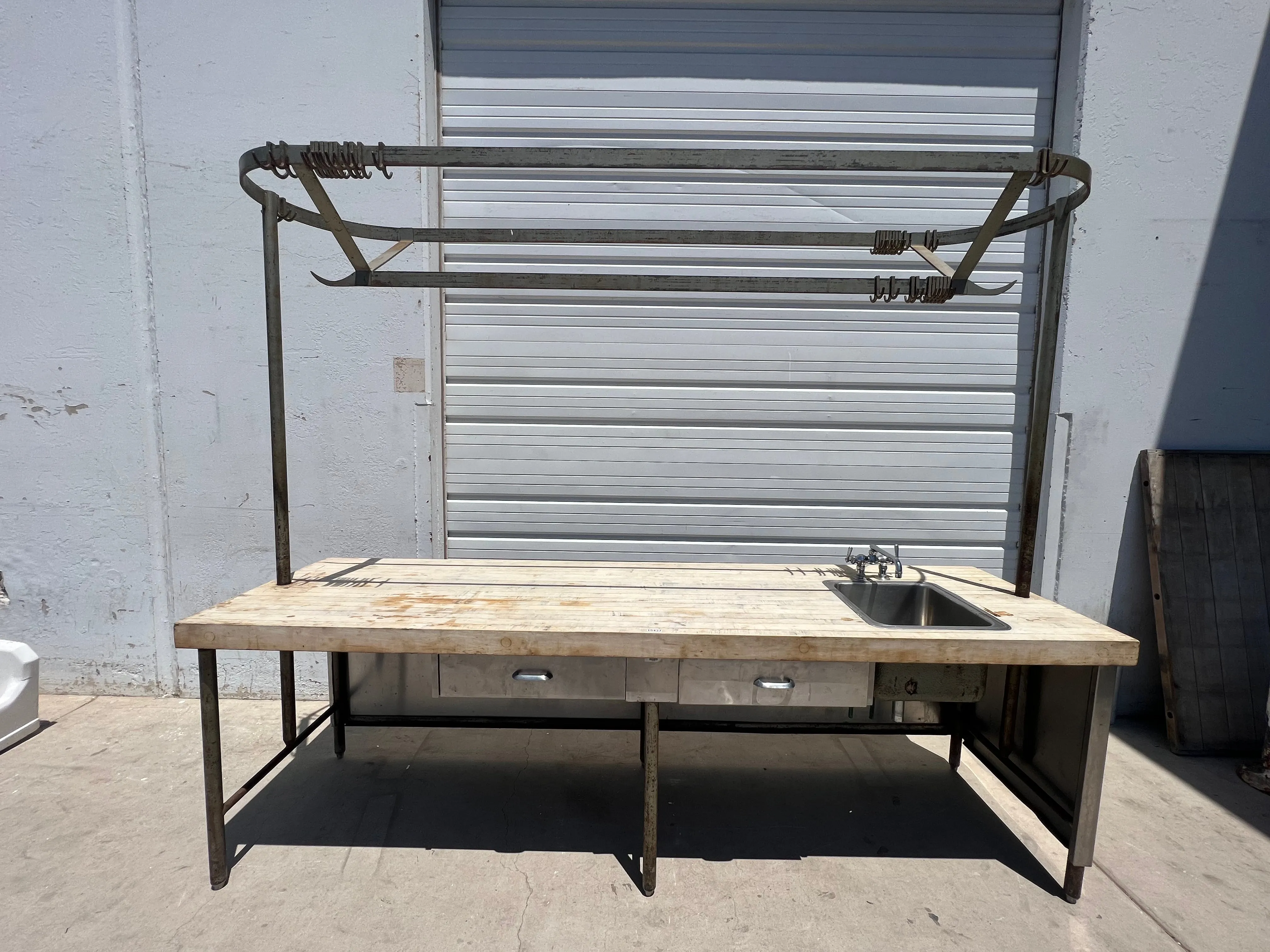 Butcher's Table / Island with Pot Rack