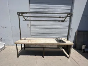 Butcher's Table / Island with Pot Rack