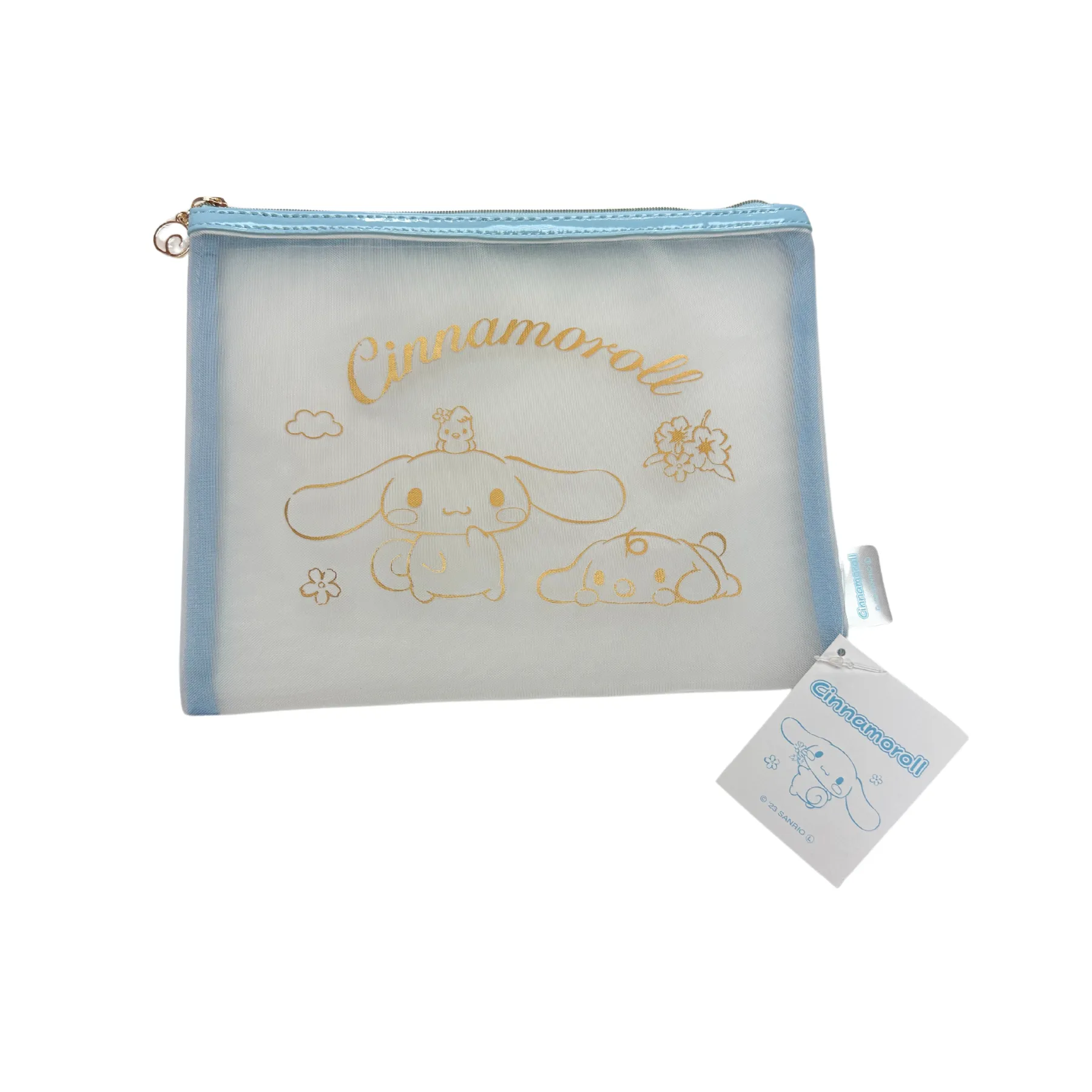 Cinnamoroll & Milk Golden Mesh Big Square Pouch