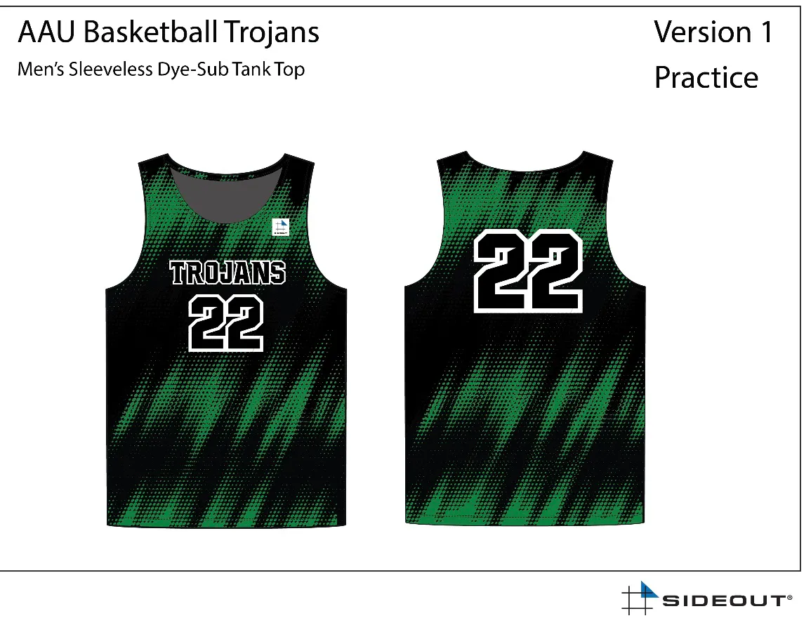 CUSTOM Trojans Basketball Black & Green Men's Tank Top