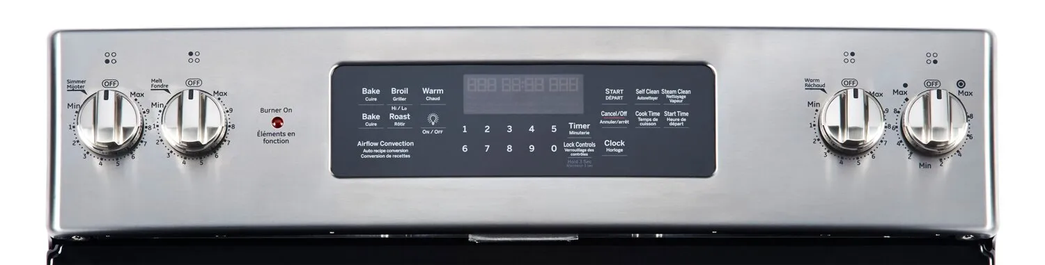 GE 5 Cu. Ft. Freestanding Electric Range with No-Preheat Air Fry - JCB830STSS