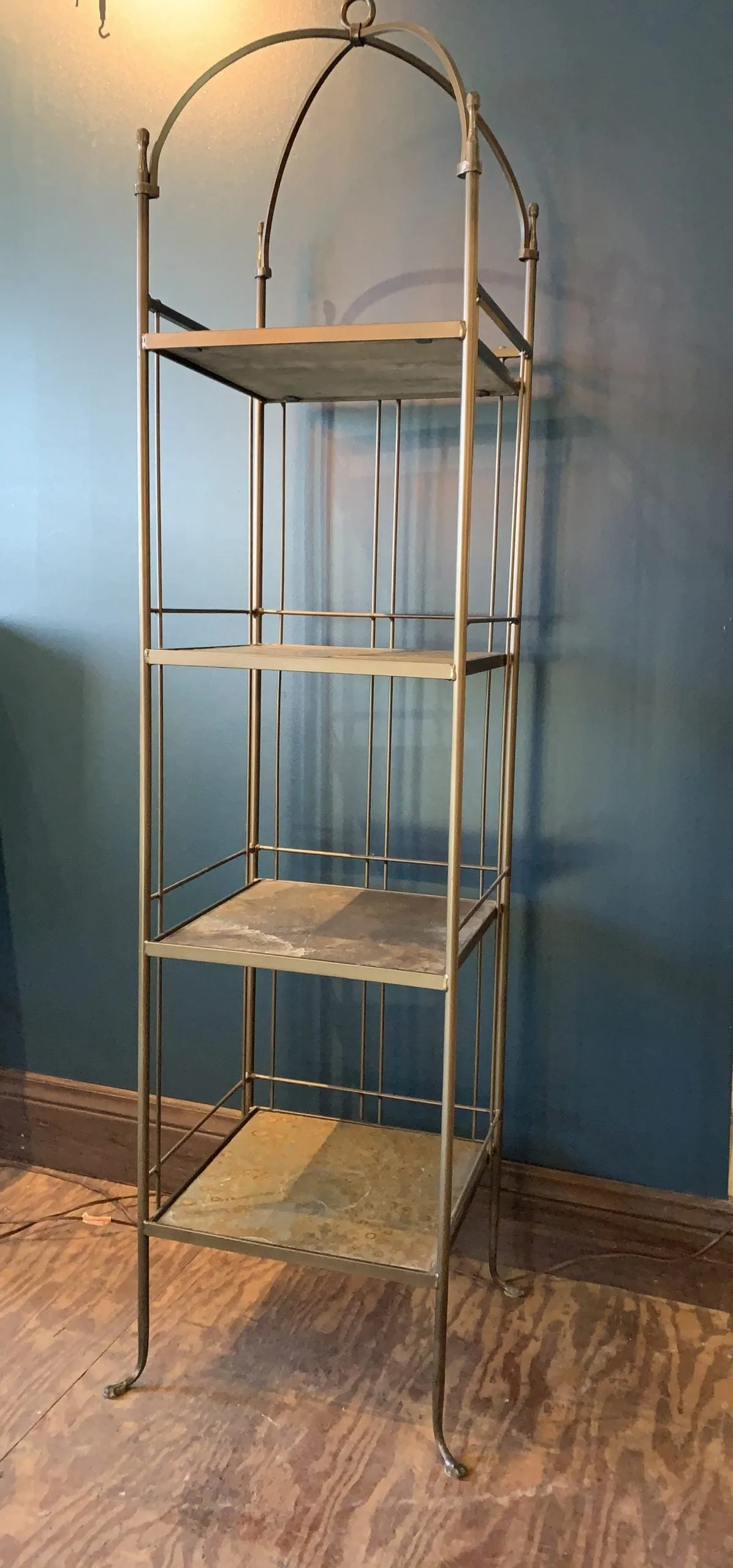 Monarch Rack, Four Tiered, Steel Frame, Slate Stone Shelves