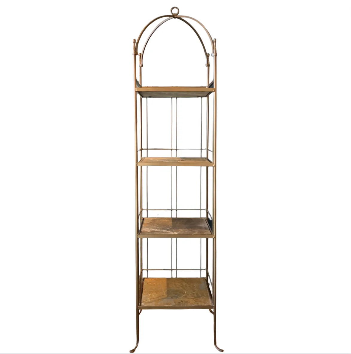 Monarch Rack, Four Tiered, Steel Frame, Slate Stone Shelves
