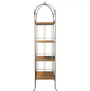 Monarch Rack, Four Tiered, Steel Frame, Slate Stone Shelves