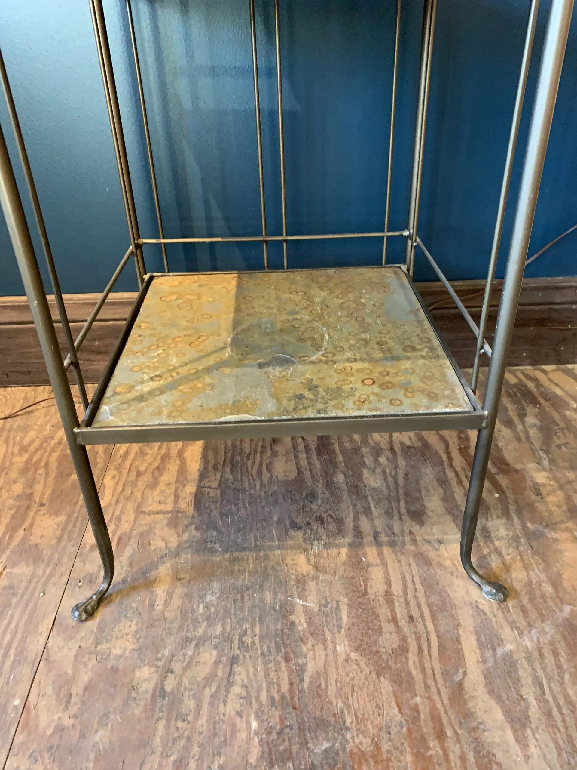 Monarch Rack, Four Tiered, Steel Frame, Slate Stone Shelves