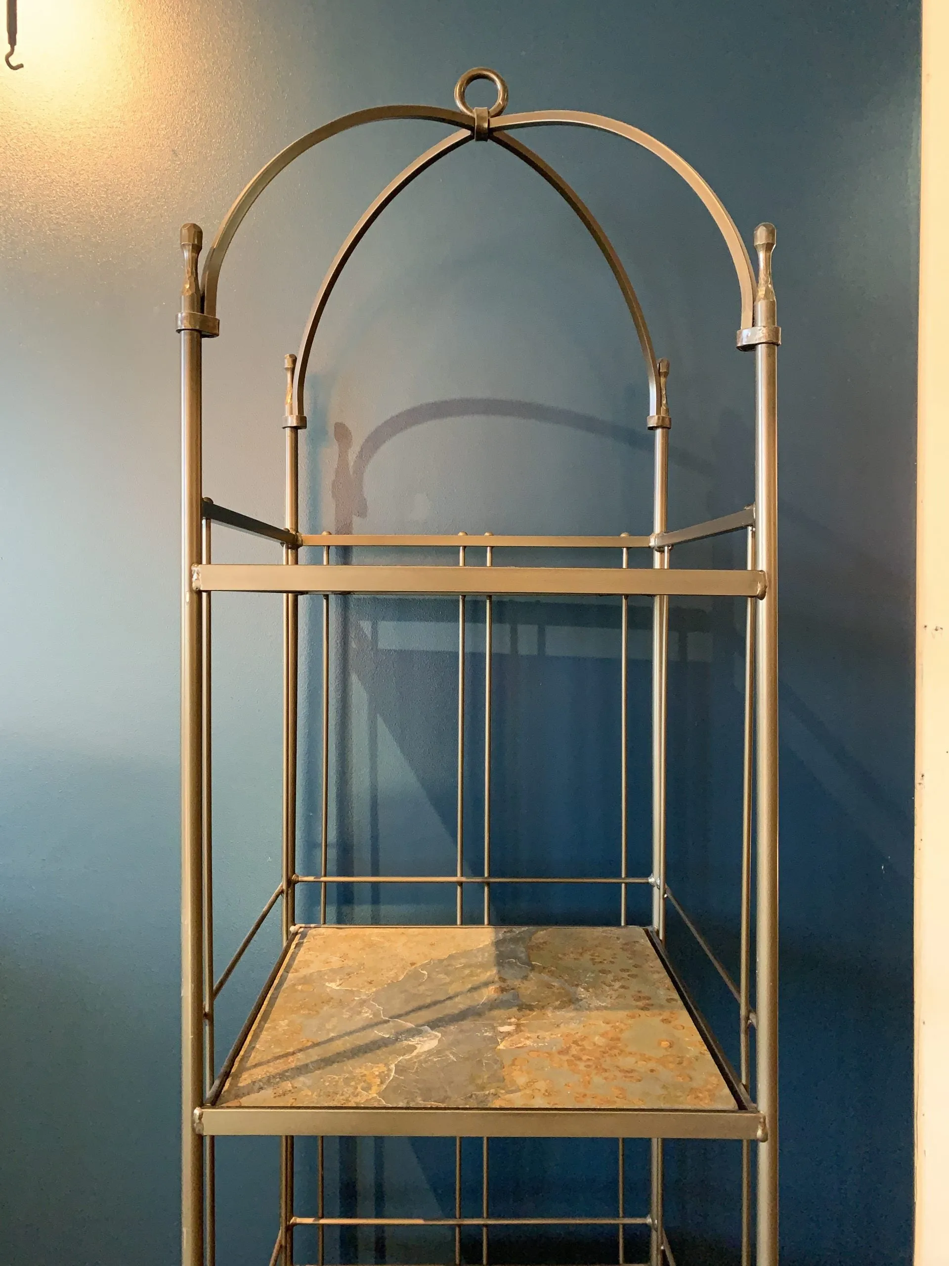 Monarch Rack, Four Tiered, Steel Frame, Slate Stone Shelves