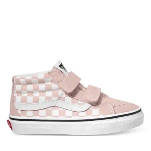 Vans SK8 Mid Reissue Velcro Boot Color Theory Checkerboard Rose Smoke Youths - NOT RETURNABLE